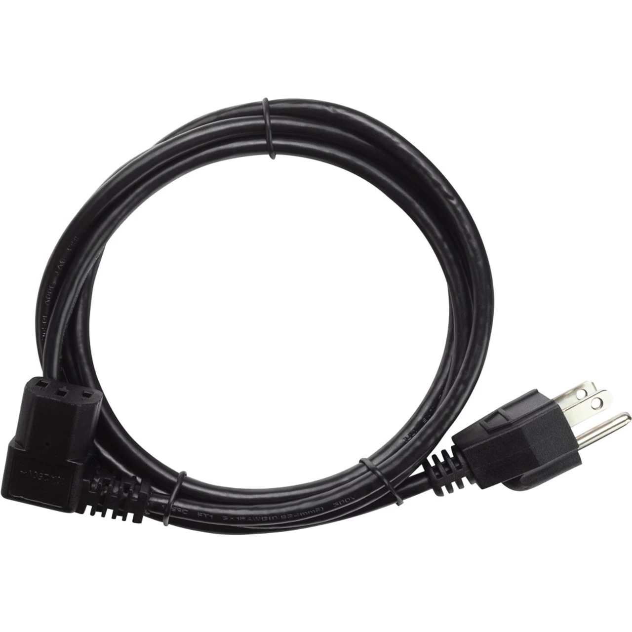 NavePoint 3-Prong AC Right Angle Power Cord 6 Ft Black 4 NavePoint 3-Prong AC Right Angle Power Cord 6 Ft Black - Image 2
