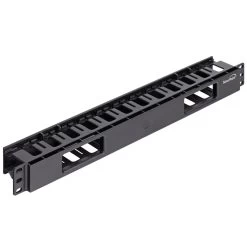 NavePoint 1U Horizontal Plastic Hinged Cable Management Raceway 2 Inches Deep, Black -Server Cabinet Accessories 00400495 1 03513.1636141601