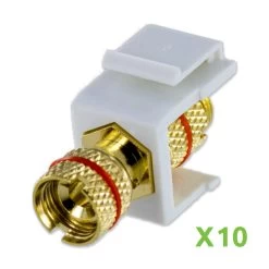 NavePoint Banana Jack Keystone Gold W/Red Indicator White 10-pack 6 NavePoint Banana Jack Keystone Gold W/Red Indicator White 10-pack -Server Cabinet Accessories 00401530 1 05114.1636141690