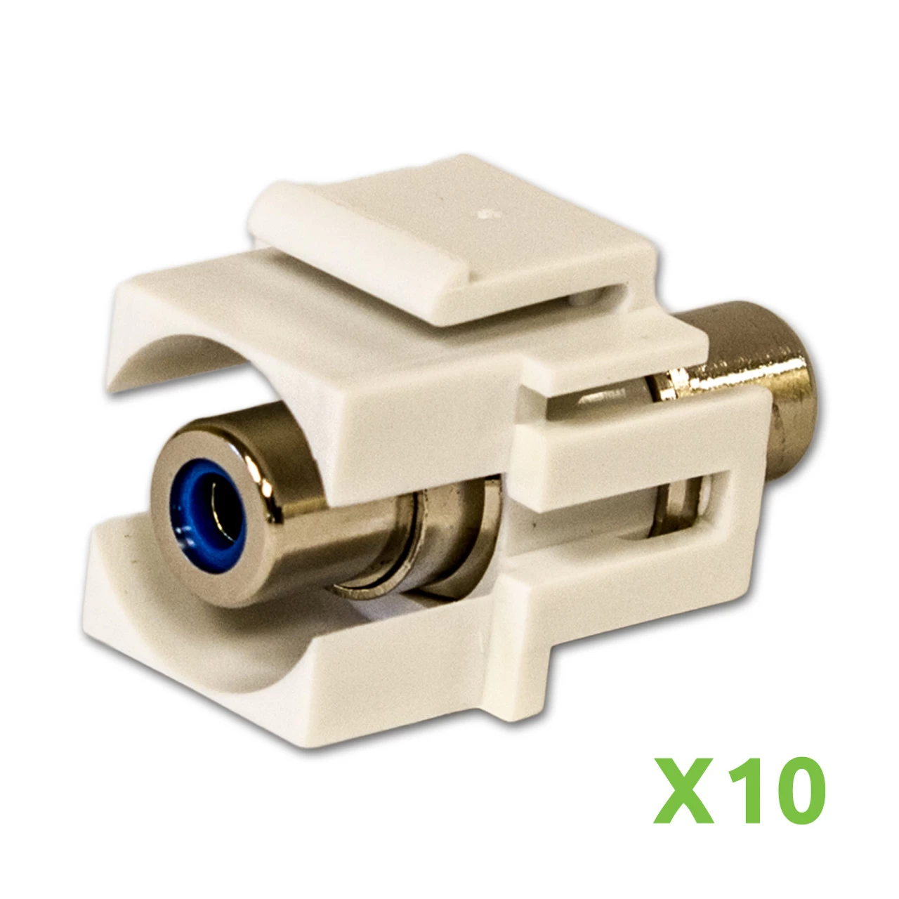 NavePoint RCA Female To Female Keystone Adapter Flush Blue 10-pack 4 NavePoint RCA Female To Female Keystone Adapter Flush Blue 10-pack - Image 2