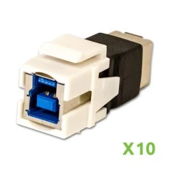 NavePoint USB 3.0 B Female To Female Keystone Adapter White 10-pack 6 NavePoint USB 3.0 B Female To Female Keystone Adapter White 10-pack -Server Cabinet Accessories 00401538 1 48195.1636141695