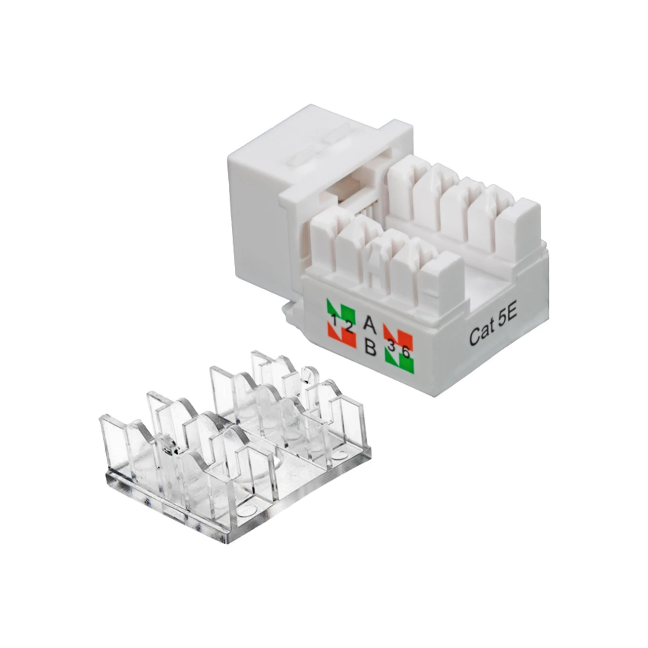 NavePoint CAT5e Ethernet Keystone Adapter Right Angle White 10-pack 3 NavePoint CAT5e Ethernet Keystone Adapter Right Angle White 10-pack