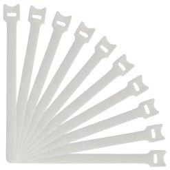 NavePoint 10 Inch Hook And Loop Cable Ties White - 25 Pack -Server Cabinet Accessories 00401852 1 86037.1636141572