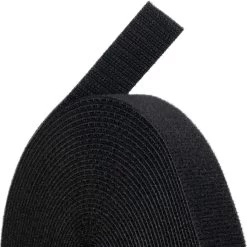 NavePoint 3/4 Inch Roll Hook & Loop Cable Ties - 82ft Black