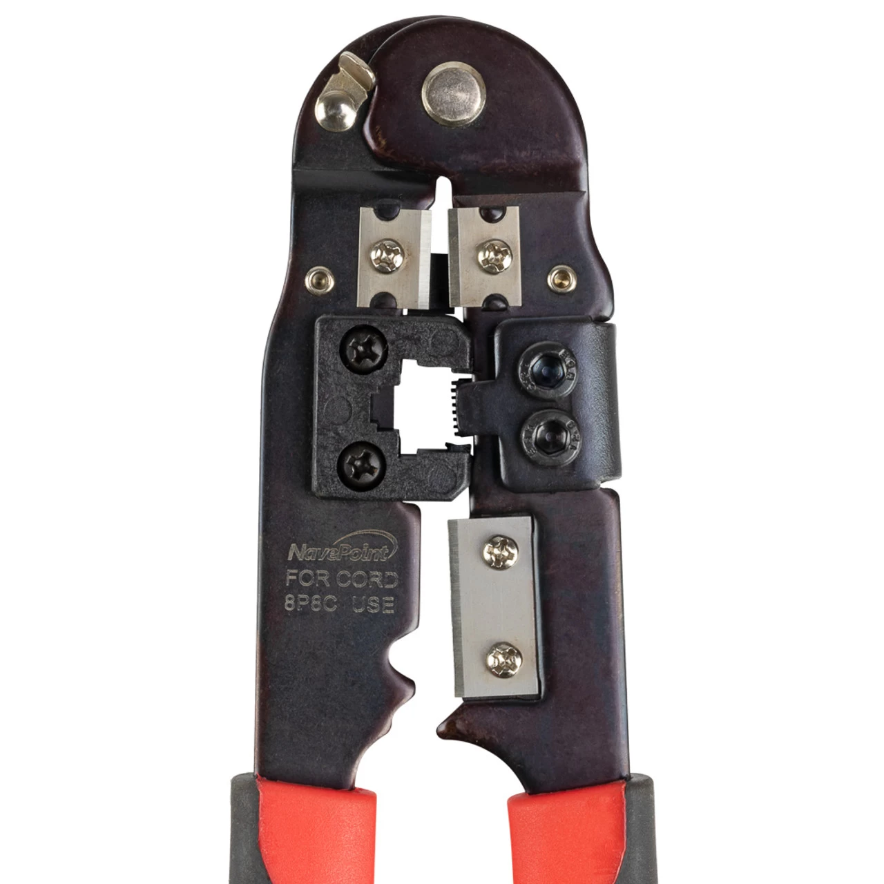 NavePoint Network Lan Modular RJ45 8P8C Cable Wire Crimper Cutter Stripper Red With Lock 5 NavePoint Network Lan Modular RJ45 8P8C Cable Wire Crimper Cutter Stripper Red With Lock - Image 3