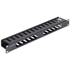 NavePoint 1U Horizontal Steel Cable Management Raceway 2.5 Inches Deep, Black -Server Cabinet Accessories 00404165 1 28633.1636141583