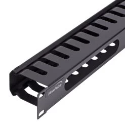 NavePoint 1U Horizontal Steel Cable Management Raceway 2.5 Inches Deep, Black -Server Cabinet Accessories 00404165 4 96097.1636141583