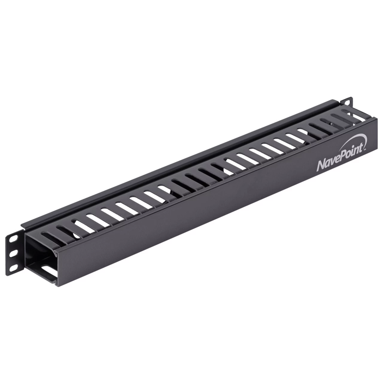 NavePoint 1U Horizontal Plastic Cable Management Raceway 2 Inches Deep, Black 4 NavePoint 1U Horizontal Plastic Cable Management Raceway 2 Inches Deep, Black - Image 2