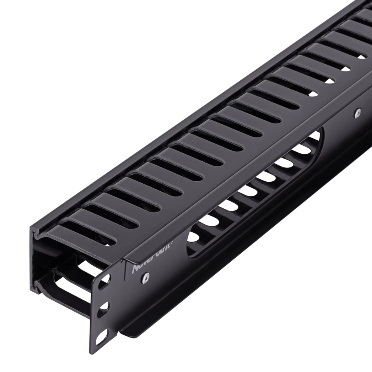 NavePoint 1U Horizontal Plastic Cable Management Raceway 2 Inches Deep, Black 6 NavePoint 1U Horizontal Plastic Cable Management Raceway 2 Inches Deep, Black - Image 4