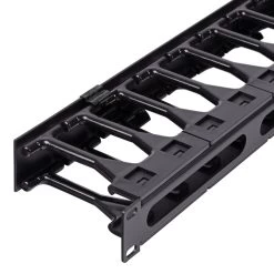 NavePoint 1U Horizontal Plastic Cable Management Raceway 4 Inches Deep, Black -Server Cabinet Accessories 00404169 4 15819.1636141587