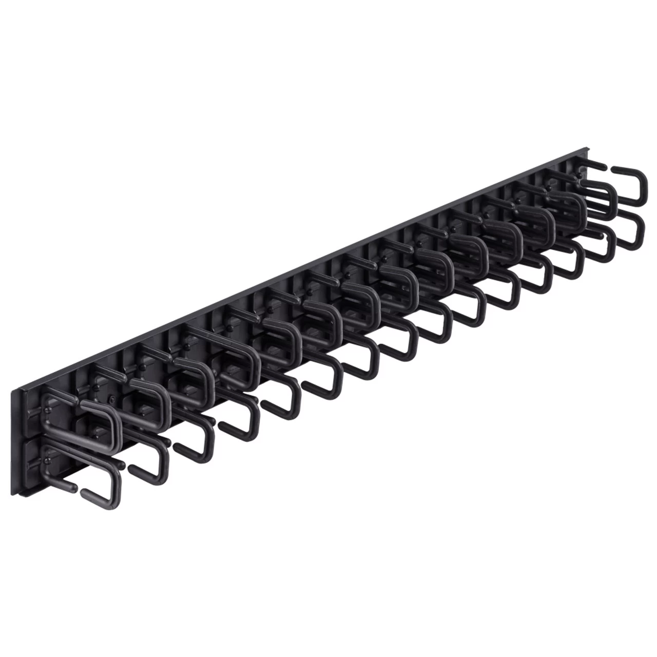 NavePoint 2 Channel Vertical 15 D-Ring Plastic Cable Manager 3 Inches Deep, Black 4 NavePoint 2 Channel Vertical 15 D-Ring Plastic Cable Manager 3 Inches Deep, Black - Image 2