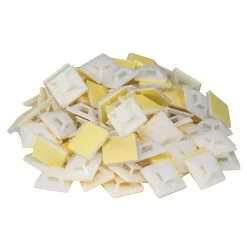 NavePoint Adhesive Zip Tie Mounting Clip (20mm X 20mm) White 100 Pack -Server Cabinet Accessories 00405561 1 71839.1636141592