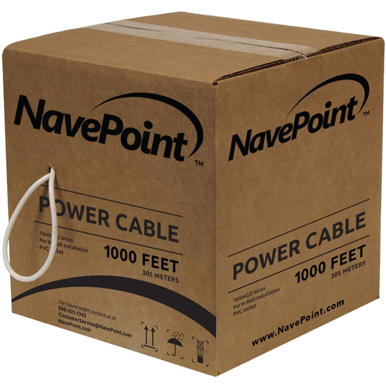 NavePoint 18/2 Power Cable Bulk Security Camera CCTV - 1000 Ft White 4 NavePoint 18/2 Power Cable Bulk Security Camera CCTV - 1000 Ft White - Image 2