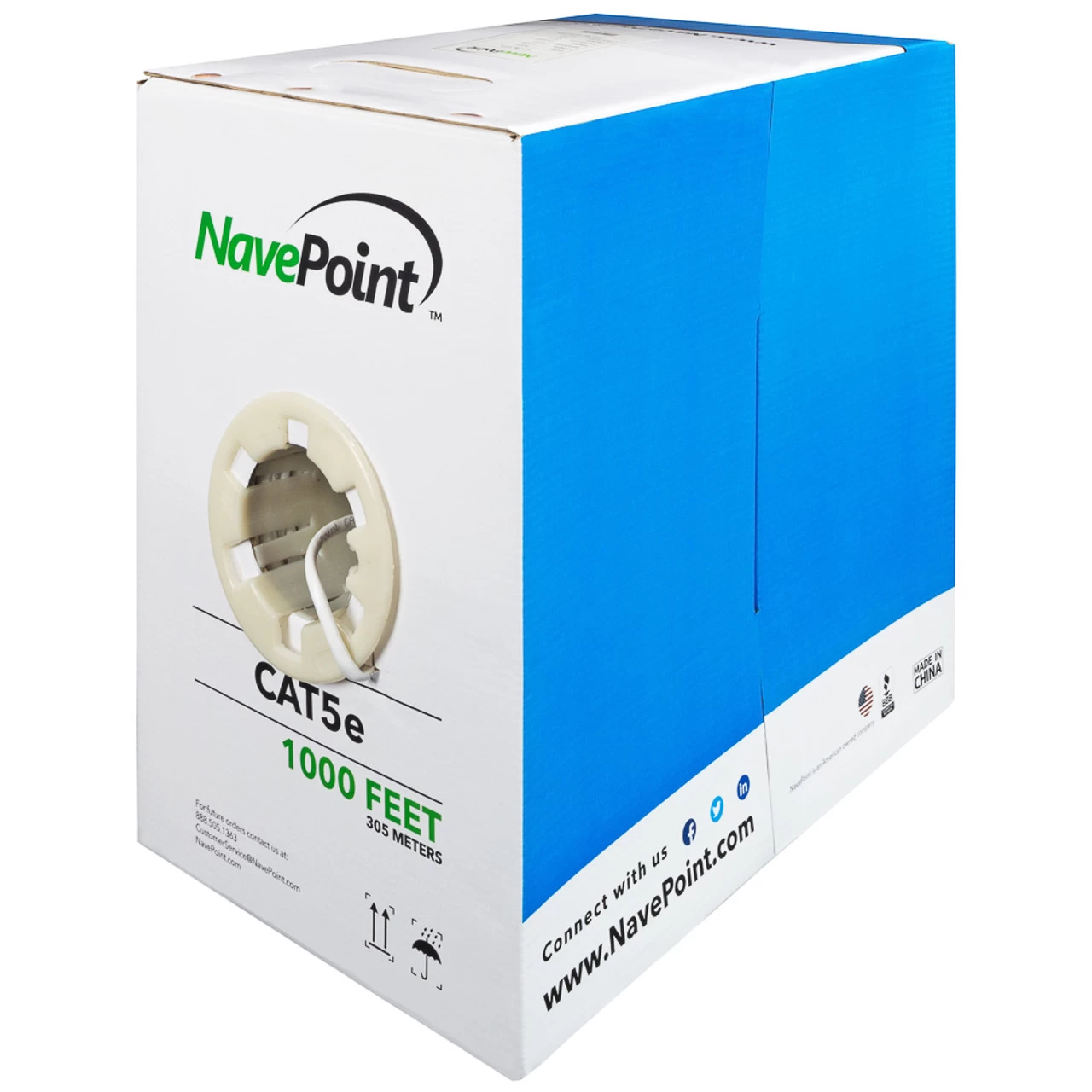 NavePoint CAT5e Bulk Network Cable Ethernet UTP CCA - 1000 Ft Gray 4 NavePoint CAT5e Bulk Network Cable Ethernet UTP CCA - 1000 Ft Gray - Image 2