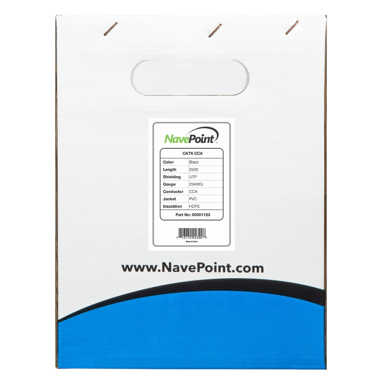NavePoint CAT6 Bulk Network Cable Ethernet UTP CCA - 250 Ft Black 3 NavePoint CAT6 Bulk Network Cable Ethernet UTP CCA - 250 Ft Black