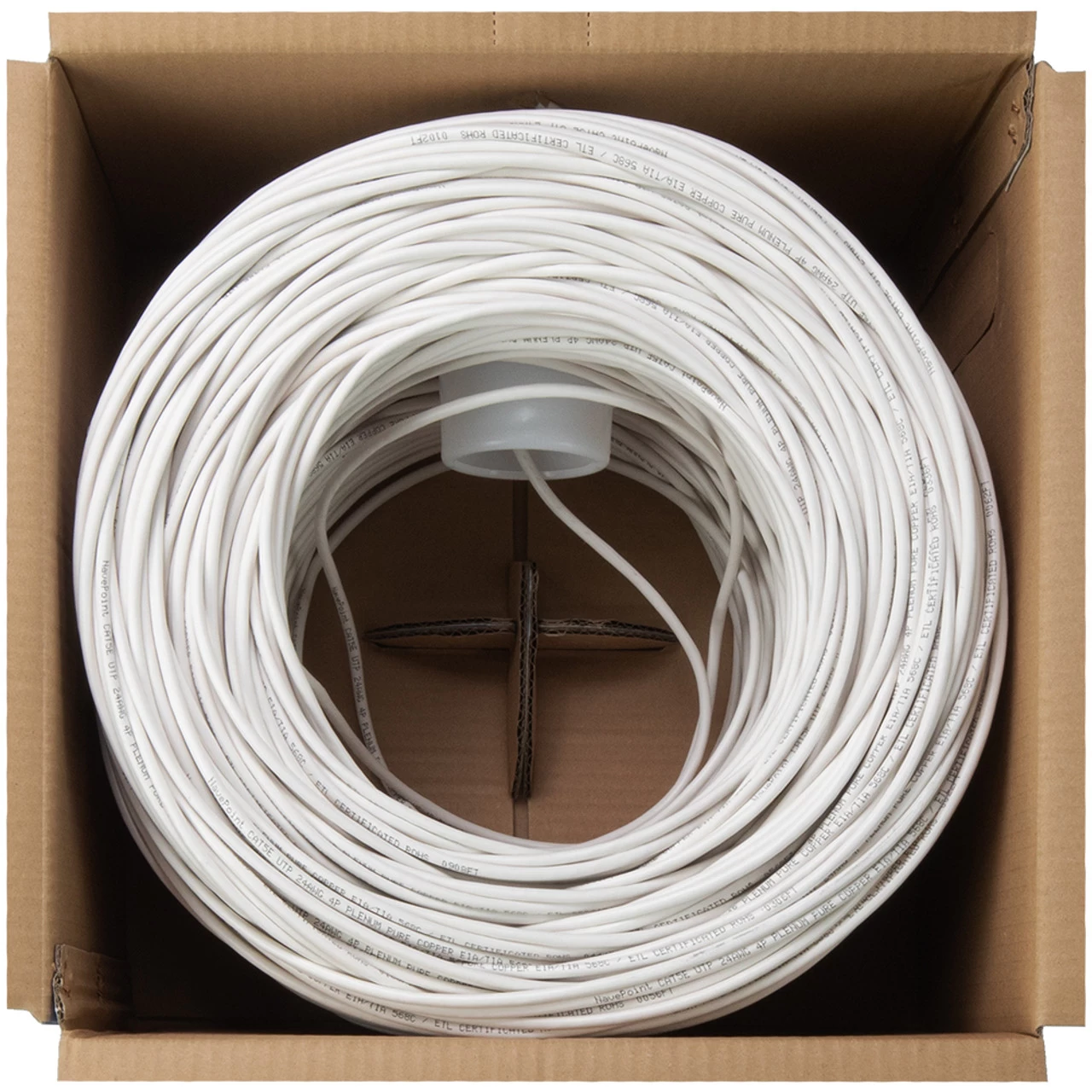 NavePoint CAT5e Bulk Network Cable Ethernet UTP Plenum Jacket - 1000 Ft White 5 NavePoint CAT5e Bulk Network Cable Ethernet UTP Plenum Jacket - 1000 Ft White - Image 3
