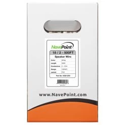 NavePoint 18/2 CL2 In Wall Speaker Cable 2 Conductor White - 500 Ft