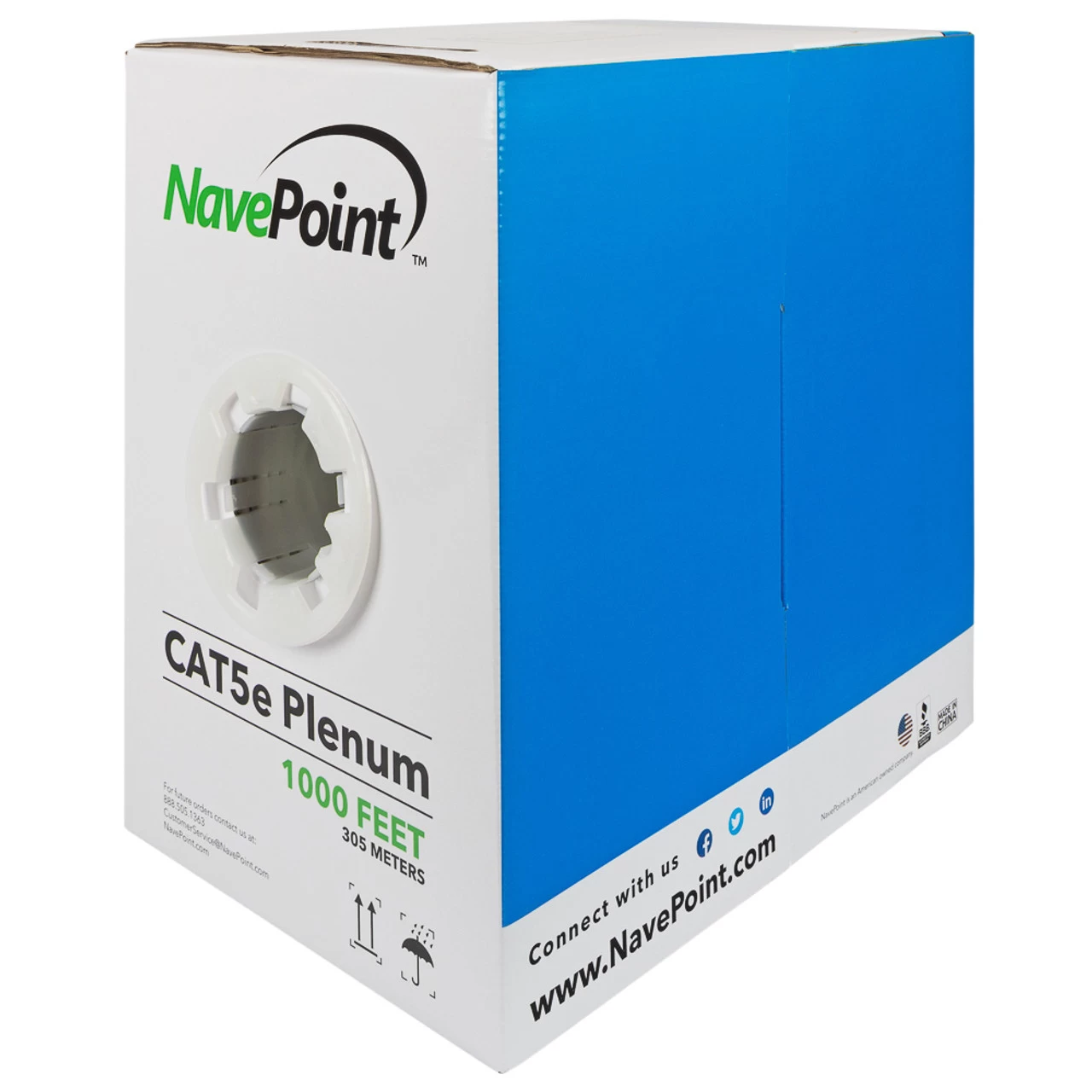 NavePoint CAT5e Bulk Network CCA Cable Ethernet UTP Plenum Jacket - 1000 Ft Black 4 NavePoint CAT5e Bulk Network CCA Cable Ethernet UTP Plenum Jacket - 1000 Ft Black - Image 2