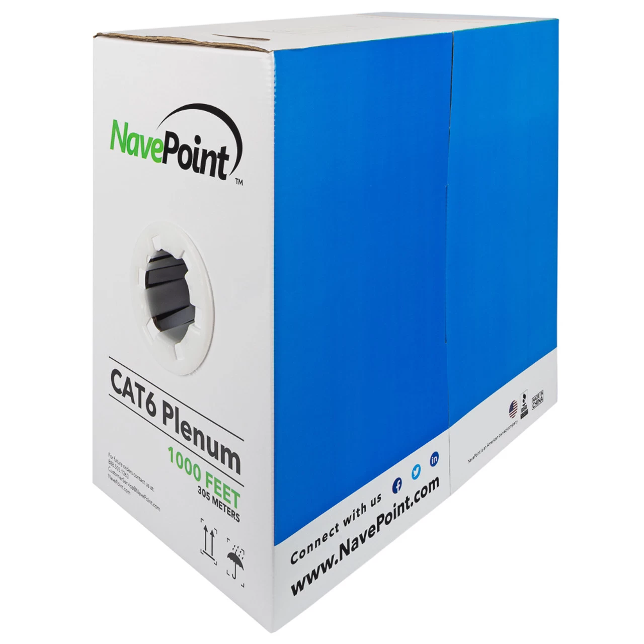 NavePoint CAT6 Bulk Network CCA Cable Ethernet UTP Plenum Jacket - 1000 Ft White 4 NavePoint CAT6 Bulk Network CCA Cable Ethernet UTP Plenum Jacket - 1000 Ft White - Image 2