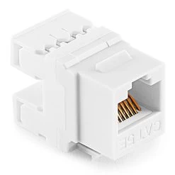 NavePoint 180 Degree Cat5e Keystone Jack White 25-Pack