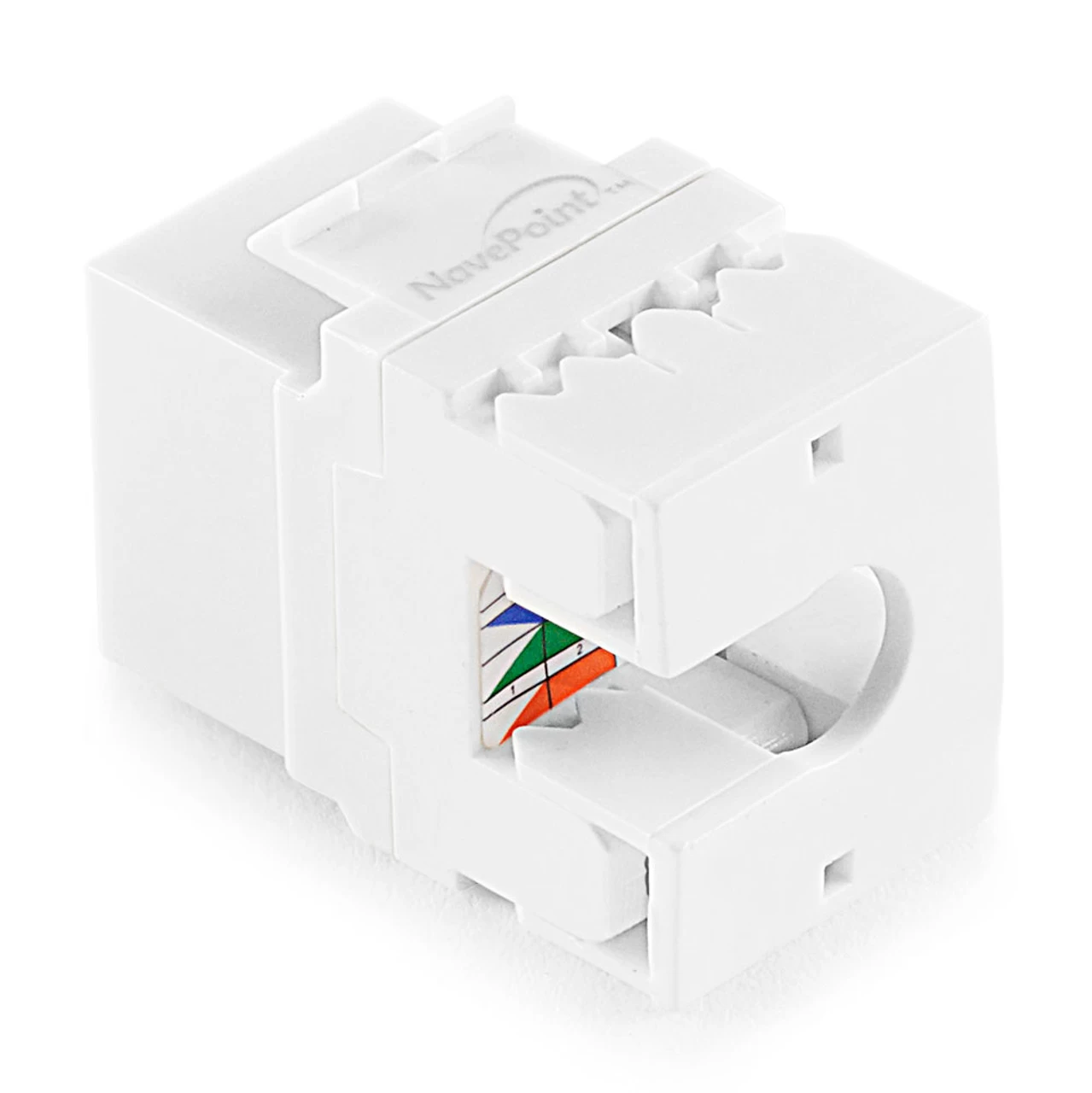 NavePoint 180 Degree Cat5e Keystone Jack White 25-Pack 6 NavePoint 180 Degree Cat5e Keystone Jack White 25-Pack - Image 4