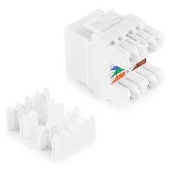 NavePoint 180 Degree Cat6 Keystone Jack White 25-Pack -Server Cabinet Accessories 00406330 3 53684.1636141889