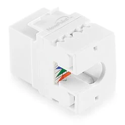 NavePoint 180 Degree Cat6 Keystone Jack White 25-Pack -Server Cabinet Accessories 00406330 4 31096.1636141889