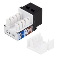 CAT5E Keystone Jack, Snap-In, 90-Degree Termination, Thermoplastic , Black, 25-Pack, CE Compliant