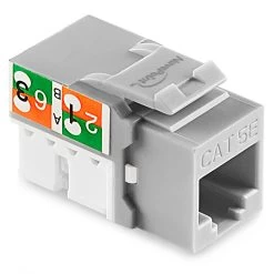 NavePoint 90 Degree Cat5e Keystone Jack Gray 25-Pack -Server Cabinet Accessories 00406338 1 86708.1636141894