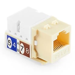 NavePoint 90 Degree Cat5e Keystone Jack Ivory 25-Pack