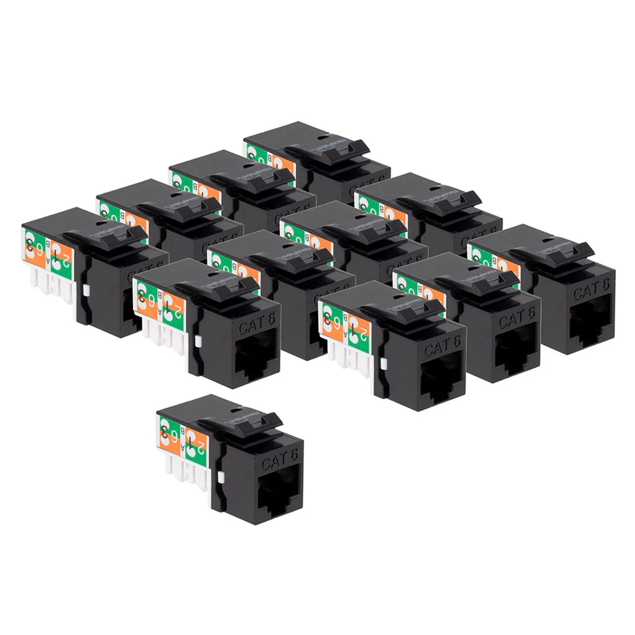 CAT6 Keystone Jack, Snap-In, 90-Degree Termination, Thermoplastic , Black, 25-Pack, CE Compliant 6 CAT6 Keystone Jack, Snap-In, 90-Degree Termination, Thermoplastic , Black, 25-Pack, CE Compliant - Image 4