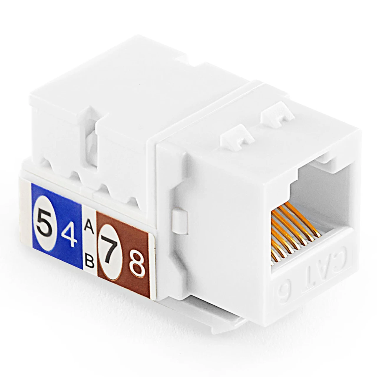 NavePoint 90 Degree Cat6 Keystone Jack White 25-Pack 4 NavePoint 90 Degree Cat6 Keystone Jack White 25-Pack - Image 2