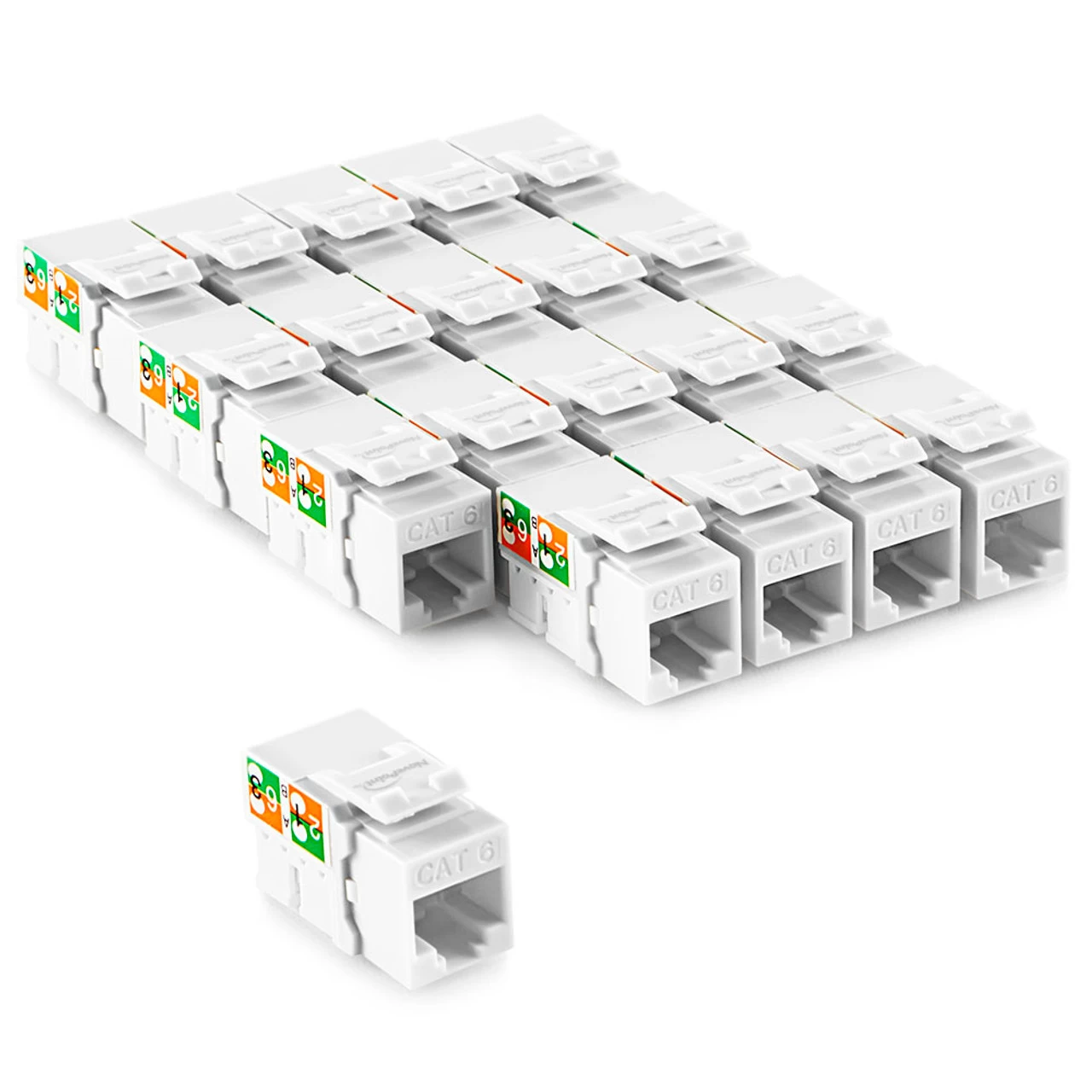 NavePoint 90 Degree Cat6 Keystone Jack White 25-Pack 7 NavePoint 90 Degree Cat6 Keystone Jack White 25-Pack - Image 5