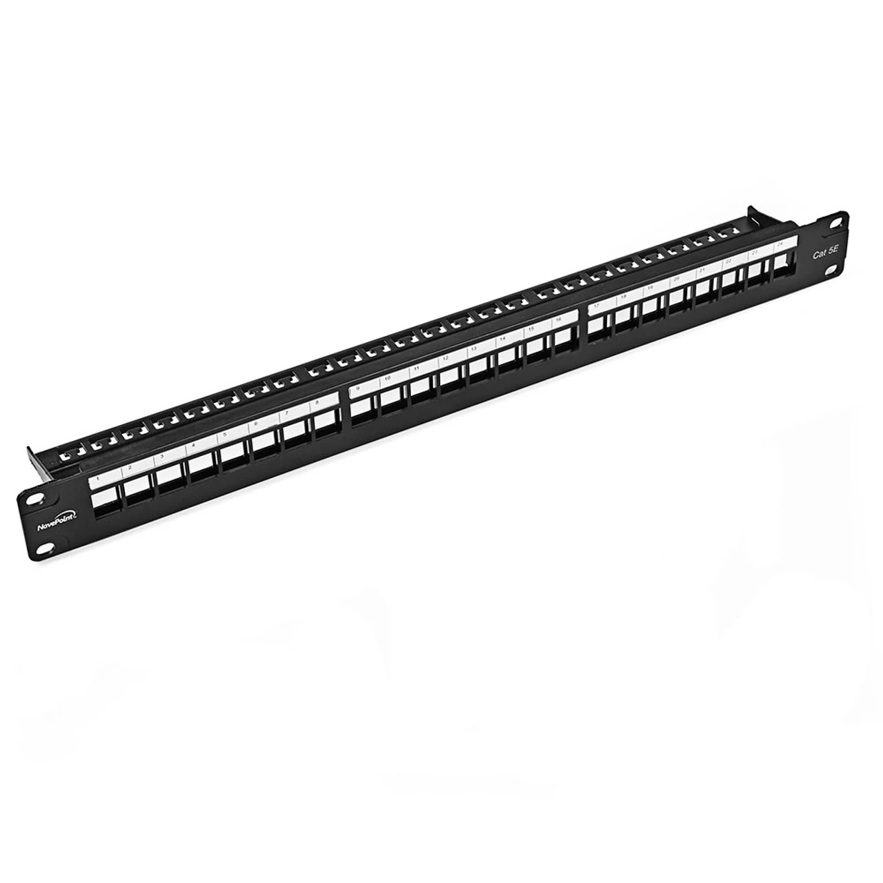 NavePoint 24-Port CAT5e UTP Patch Panel 1U With Keystones, Black 4 NavePoint 24-Port CAT5e UTP Patch Panel 1U With Keystones, Black - Image 2