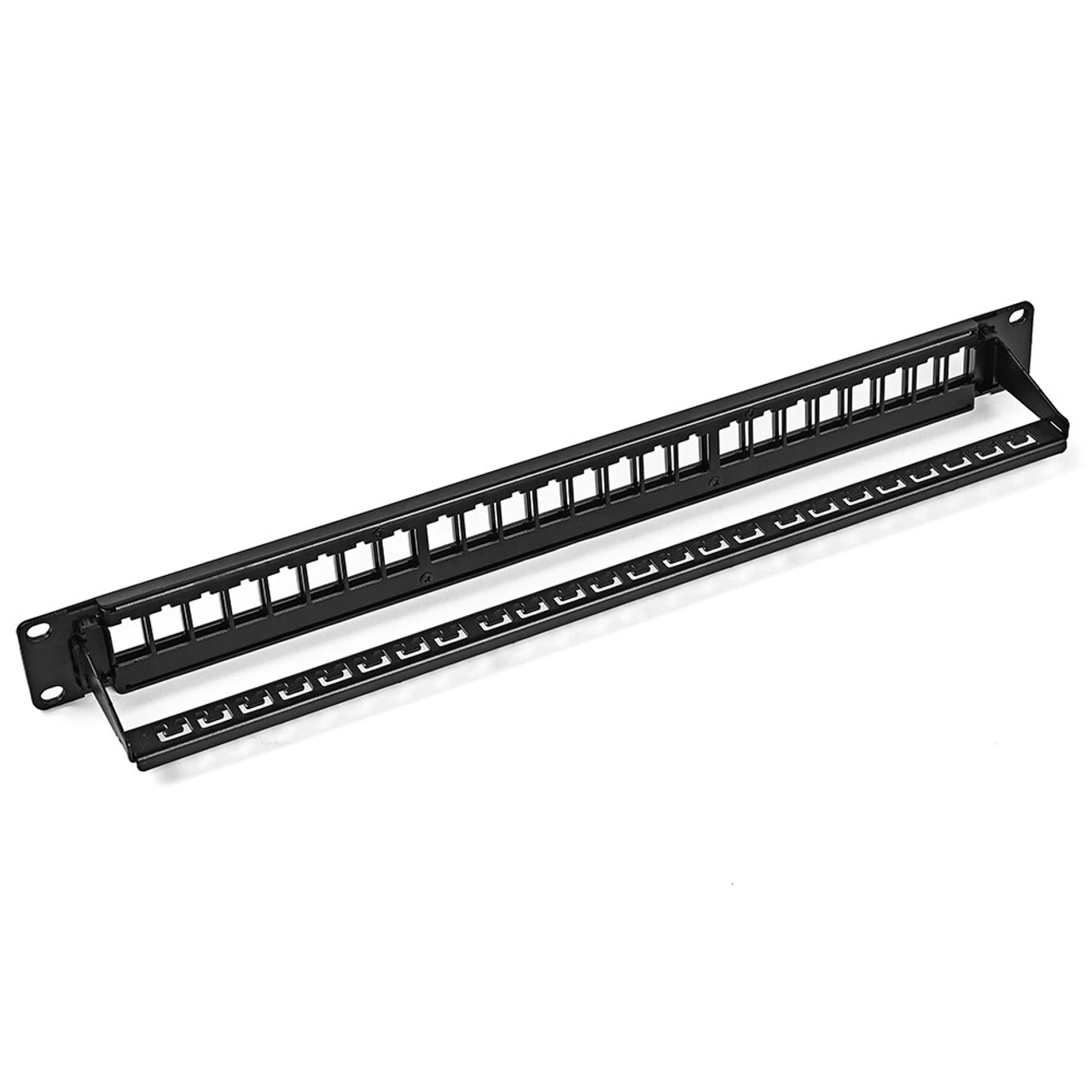 NavePoint 24-Port CAT5e UTP Patch Panel 1U With Keystones, Black 3 NavePoint 24-Port CAT5e UTP Patch Panel 1U With Keystones, Black