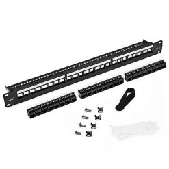 NavePoint 24-Port CAT5e UTP Patch Panel 1U With Keystones, Black 11 NavePoint 24-Port CAT5e UTP Patch Panel 1U With Keystones, Black -Server Cabinet Accessories 00406345 5 09000.1636141915