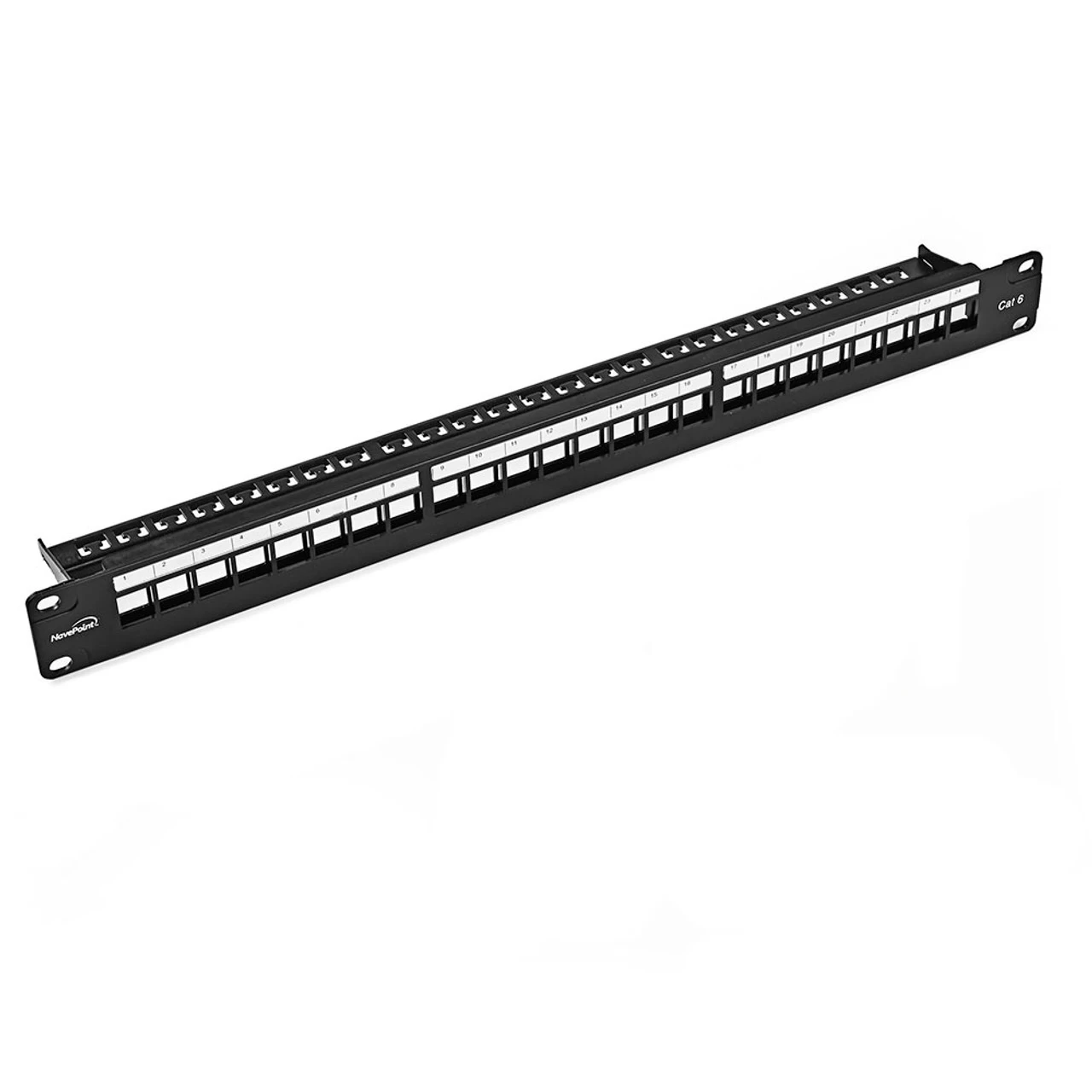 NavePoint 24-Port CAT6 UTP Patch Panel 1U With Keystones, Black 4 NavePoint 24-Port CAT6 UTP Patch Panel 1U With Keystones, Black - Image 2