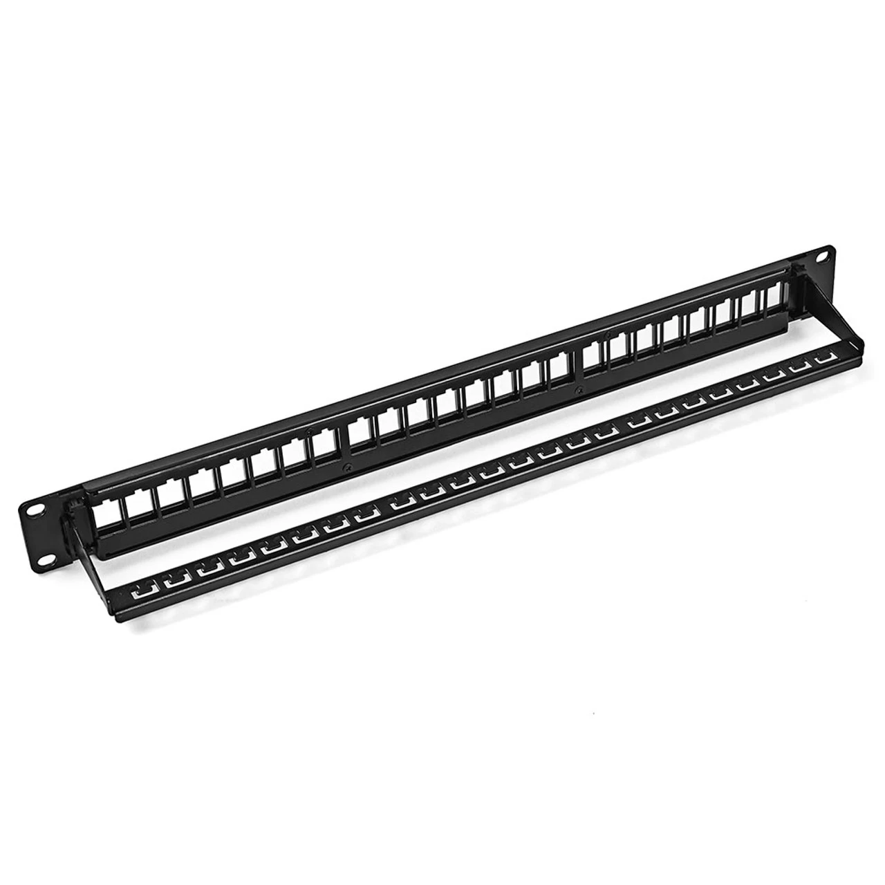 NavePoint 24-Port CAT6 UTP Patch Panel 1U With Keystones, Black 3 NavePoint 24-Port CAT6 UTP Patch Panel 1U With Keystones, Black