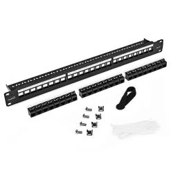 NavePoint 24-Port CAT6 UTP Patch Panel 1U With Keystones, Black 11 NavePoint 24-Port CAT6 UTP Patch Panel 1U With Keystones, Black -Server Cabinet Accessories 00406346 5 90994.1636141916