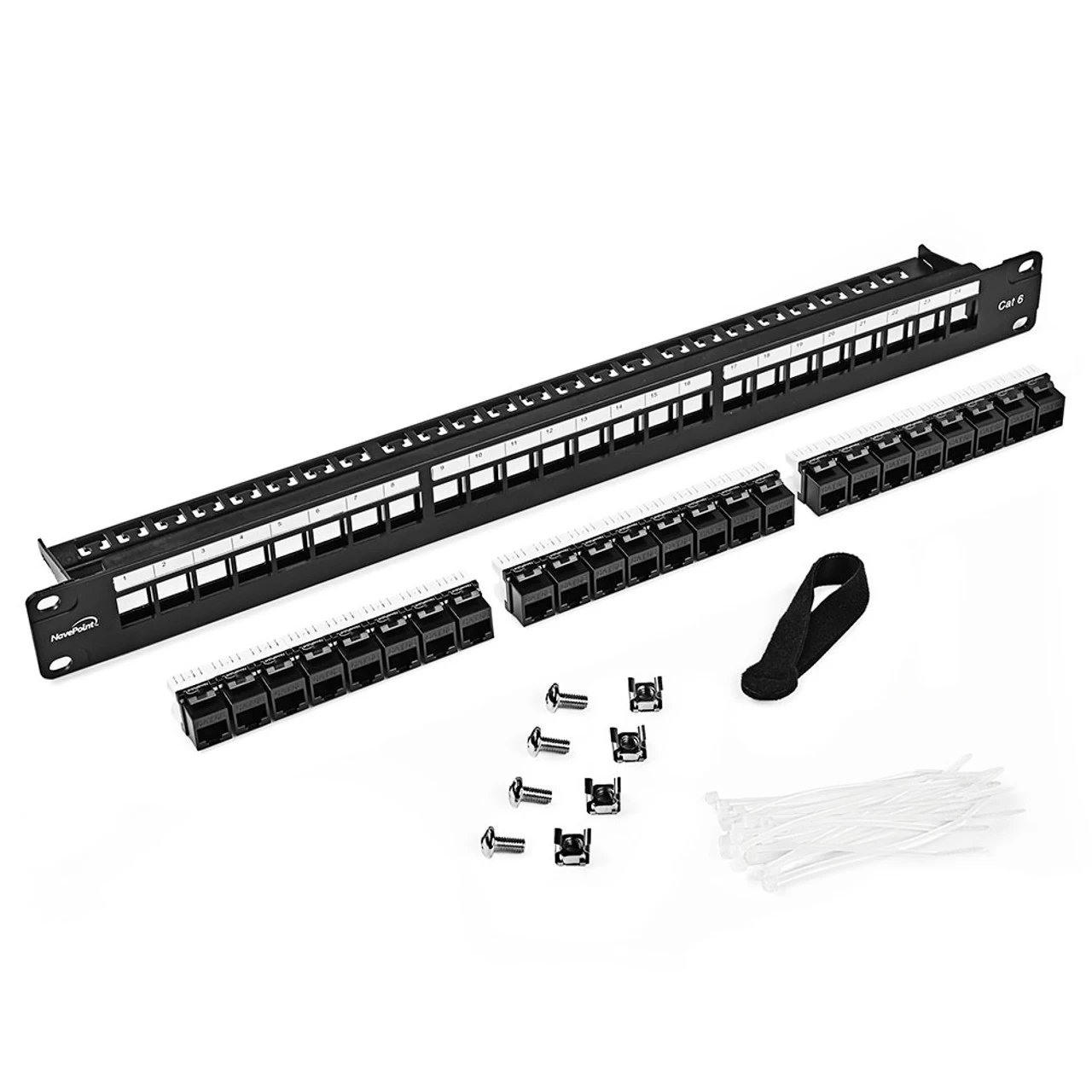 NavePoint 24-Port CAT6 UTP Patch Panel 1U With Keystones, Black 7 NavePoint 24-Port CAT6 UTP Patch Panel 1U With Keystones, Black - Image 5