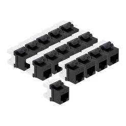 CAT5E Keystone Jack, Snap-In, 180-Degree Termination, Thermoplastic , Black, 50-Pack, CE Compliant 9 CAT5E Keystone Jack, Snap-In, 180-Degree Termination, Thermoplastic , Black, 50-Pack, CE Compliant -Server Cabinet Accessories 00406349 4 98729.1655911757