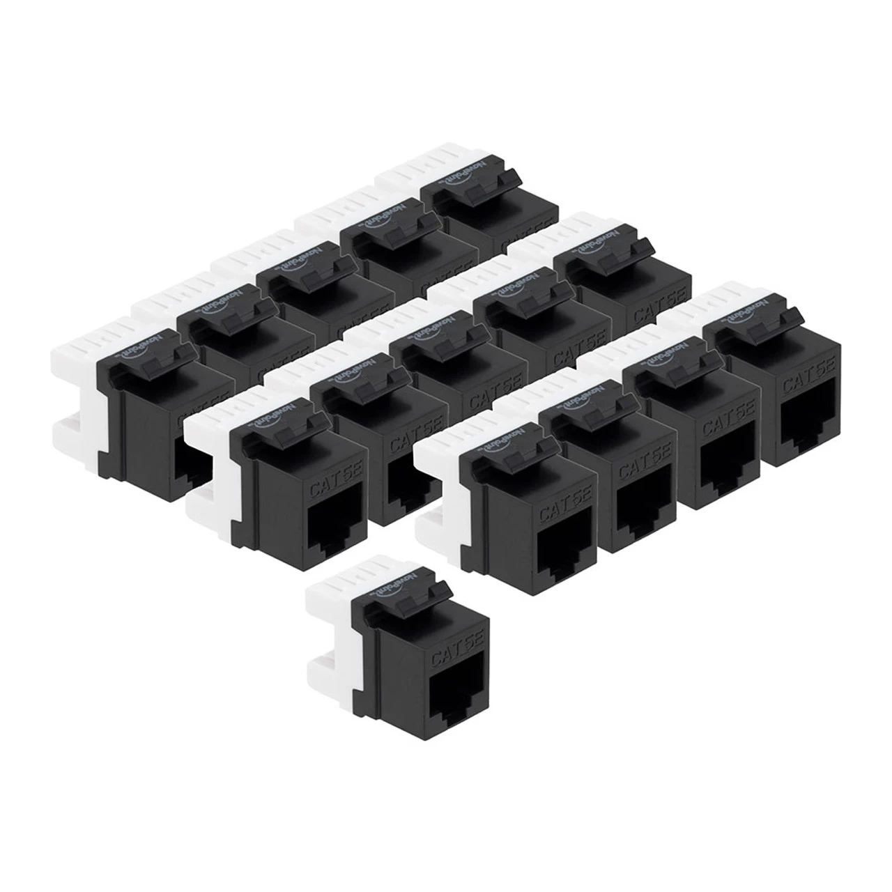 CAT5E Keystone Jack, Snap-In, 180-Degree Termination, Thermoplastic , Black, 50-Pack, CE Compliant 6 CAT5E Keystone Jack, Snap-In, 180-Degree Termination, Thermoplastic , Black, 50-Pack, CE Compliant - Image 4
