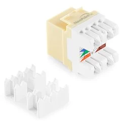 NavePoint 180 Degree Cat5e Keystone Jack Ivory 50-Pack -Server Cabinet Accessories 00406351 3 72316.1636141902