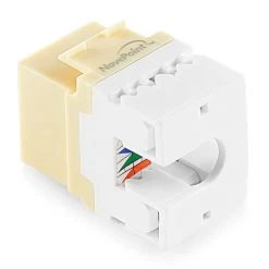 NavePoint 180 Degree Cat5e Keystone Jack Ivory 50-Pack -Server Cabinet Accessories 00406351 4 16113.1636141902
