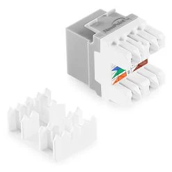 NavePoint 180 Degree Cat6 Keystone Jack Gray 50-Pack -Server Cabinet Accessories 00406355 3 95113.1636141905