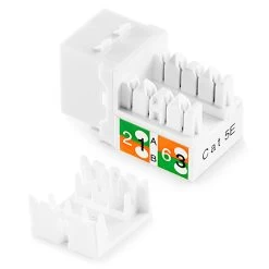 NavePoint 90 Degree Cat5e Keystone Jack White 50-Pack -Server Cabinet Accessories 00406357 3 26265.1636141907