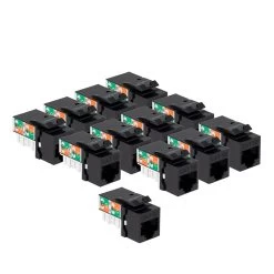 CAT5E Keystone Jack, Snap-In, 90-Degree Termination, Thermoplastic , Black, 50-Pack, CE Compliant 9 CAT5E Keystone Jack, Snap-In, 90-Degree Termination, Thermoplastic , Black, 50-Pack, CE Compliant -Server Cabinet Accessories 00406359 4 43049.1655911758