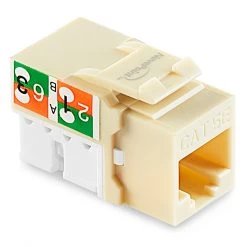 NavePoint 90 Degree Cat5e Keystone Jack Ivory 50-Pack -Server Cabinet Accessories 00406361 1 68017.1636141910
