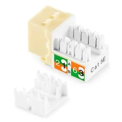 NavePoint 90 Degree Cat5e Keystone Jack Ivory 50-Pack -Server Cabinet Accessories 00406361 3 56233.1636141910
