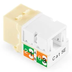 NavePoint 90 Degree Cat5e Keystone Jack Ivory 50-Pack -Server Cabinet Accessories 00406361 4 26003.1636141910